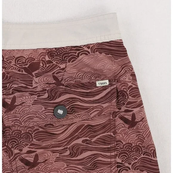 Vuori Cruise Board Shorts Mens 36 Cedar Vintage Ocean Unlined Swim Trunks - Picture 4 of 7